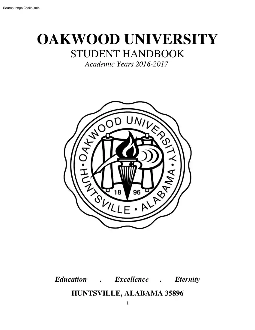 Oakwood University, Student Handbook
