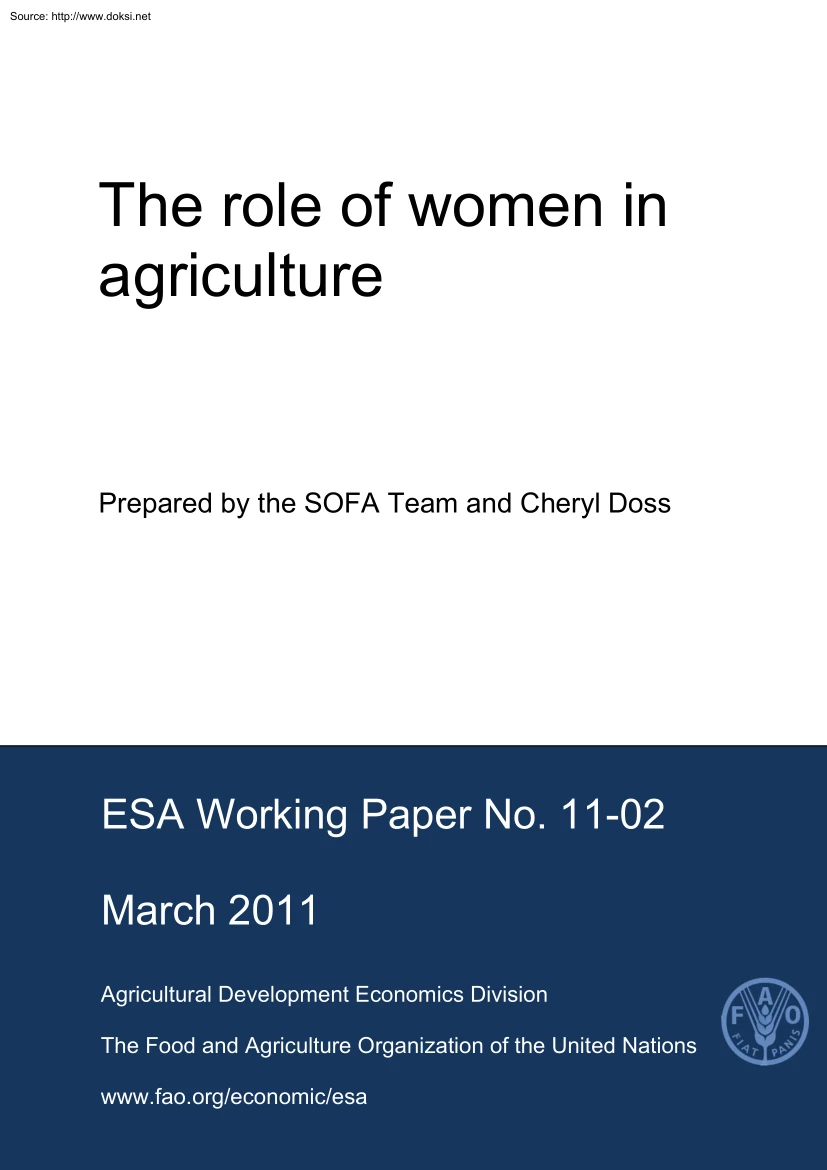 The Role of Women in Agriculture