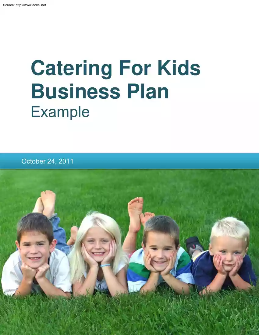 Catering For Kids, Business Plan