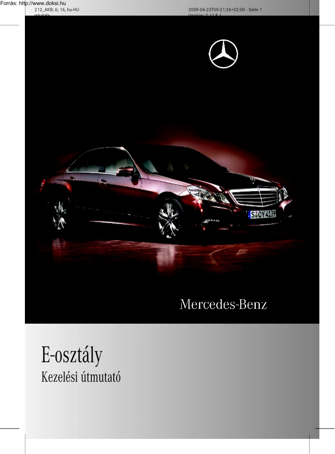 Mercedes-Benz E-osztály kezelési útmutató, 2009