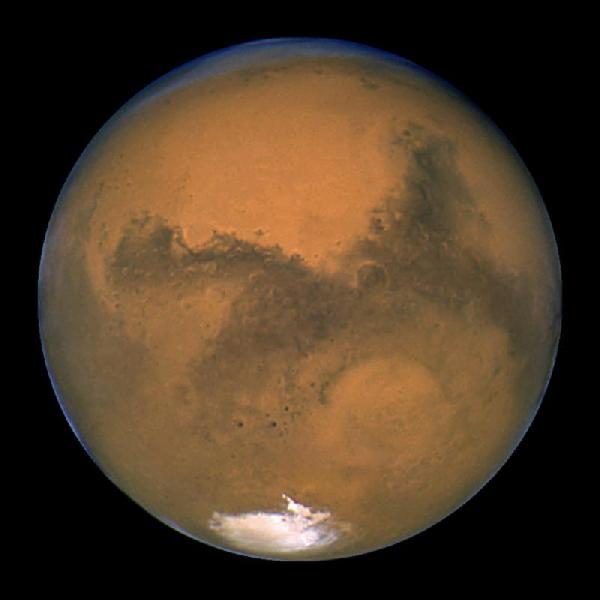 A Mars déli féltekéje a Hubble-űrteleszkóp felvételén (www.universetoday.com)