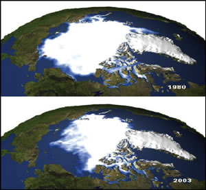 Az északi-jégsapka alakulása az elmúlt negyedszázadban