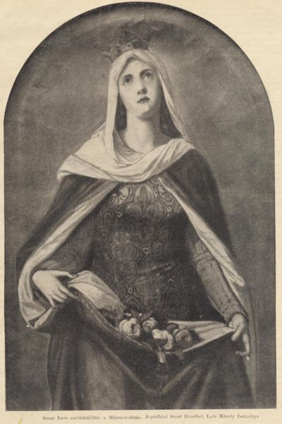 Lotz Károly festményének fekete-fehér reprodukciója az Új idők című lapban