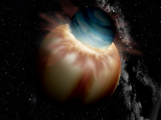 Fantáziakép egy gigászi bolygóütközésről (D. A. Aguilar, CfA)
