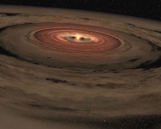 Fantáziarajz egy fiatal csillag körüli protoplanetáris korongról. [NASA/JPL-Caltech]