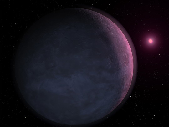Fantáziakép a MOA-2007-BLG-192Lb planétáról és csillagáról (NASA)
