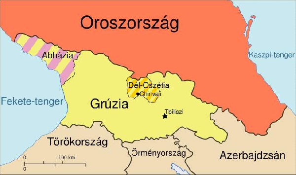 Grúzia területén fekvő Dél-Oszétia