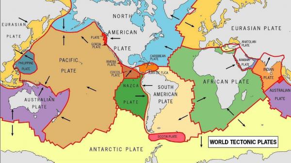 A Föld tektonikai lemezeit a XX. század második felében térképezték fel.