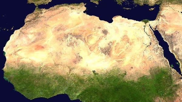 A Szahara műholdas felvételen