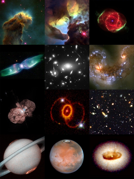 A teleszkóp által készített képekből készült válogatás