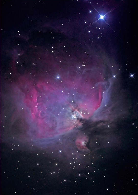 Az Orion-köd (M42) amatőr műszerekkel is látványos, közeli csillagbölcső (Horváth Attila Róbert felvétele)
