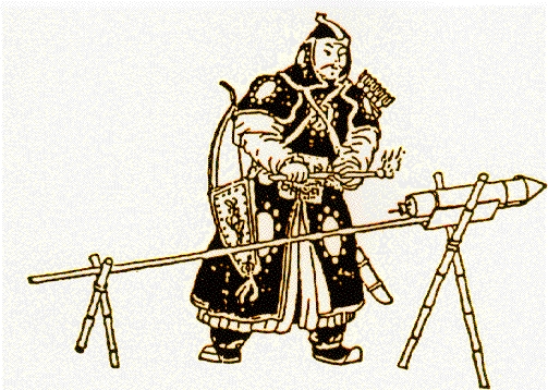 Lőporral töltött ókori kínai rakéta