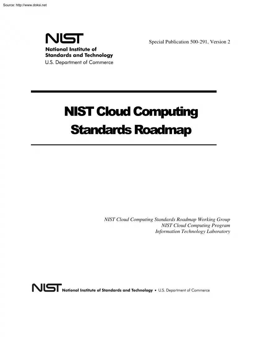 NIST Cloud Computing Standards Roadmap
