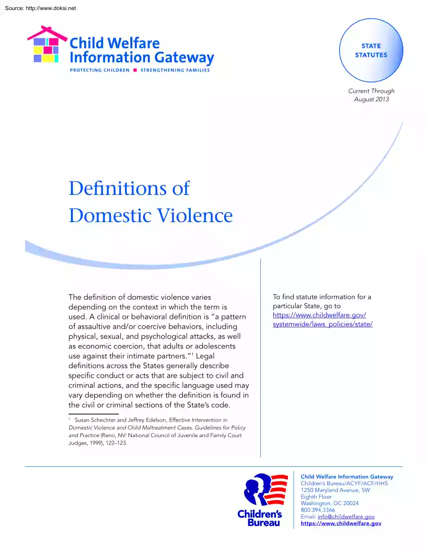Definitions of Domestic Violence