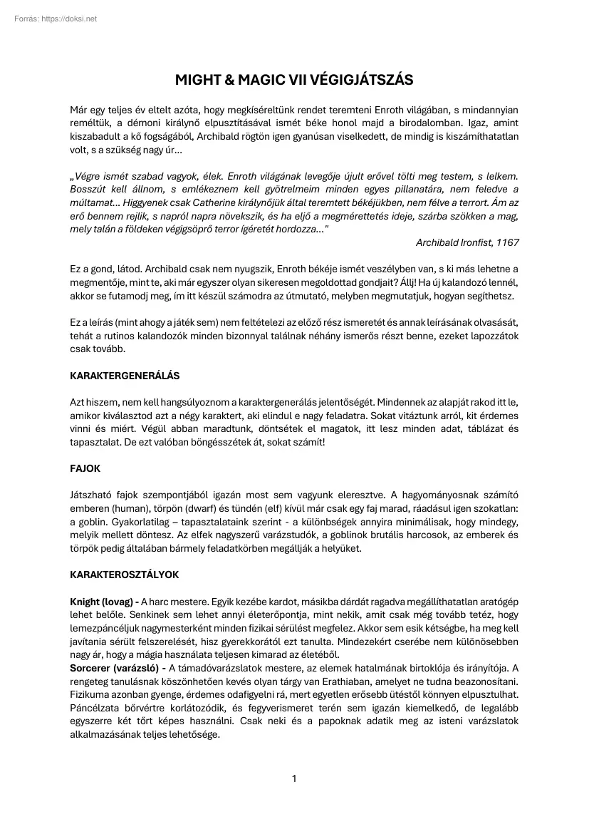 Might & Magic VII végigjátszás