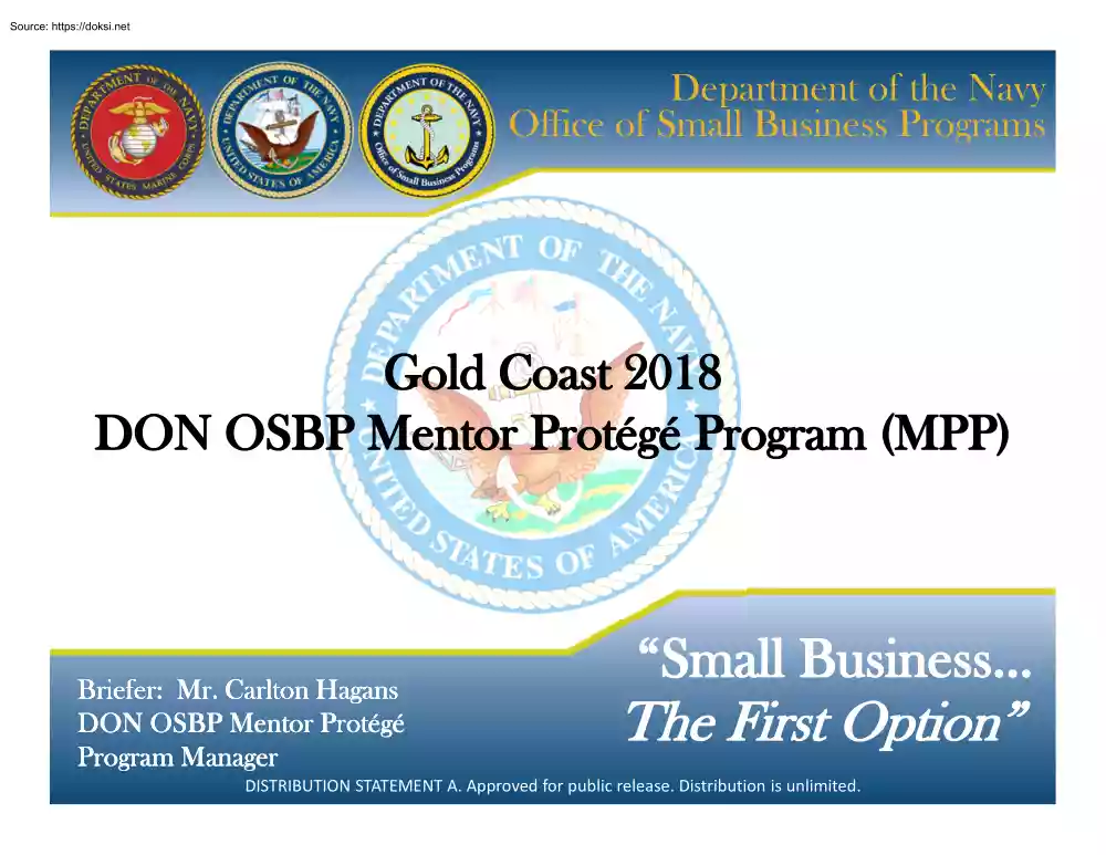 Gold Coast 2018, DON OSBP Mentor Protege Program