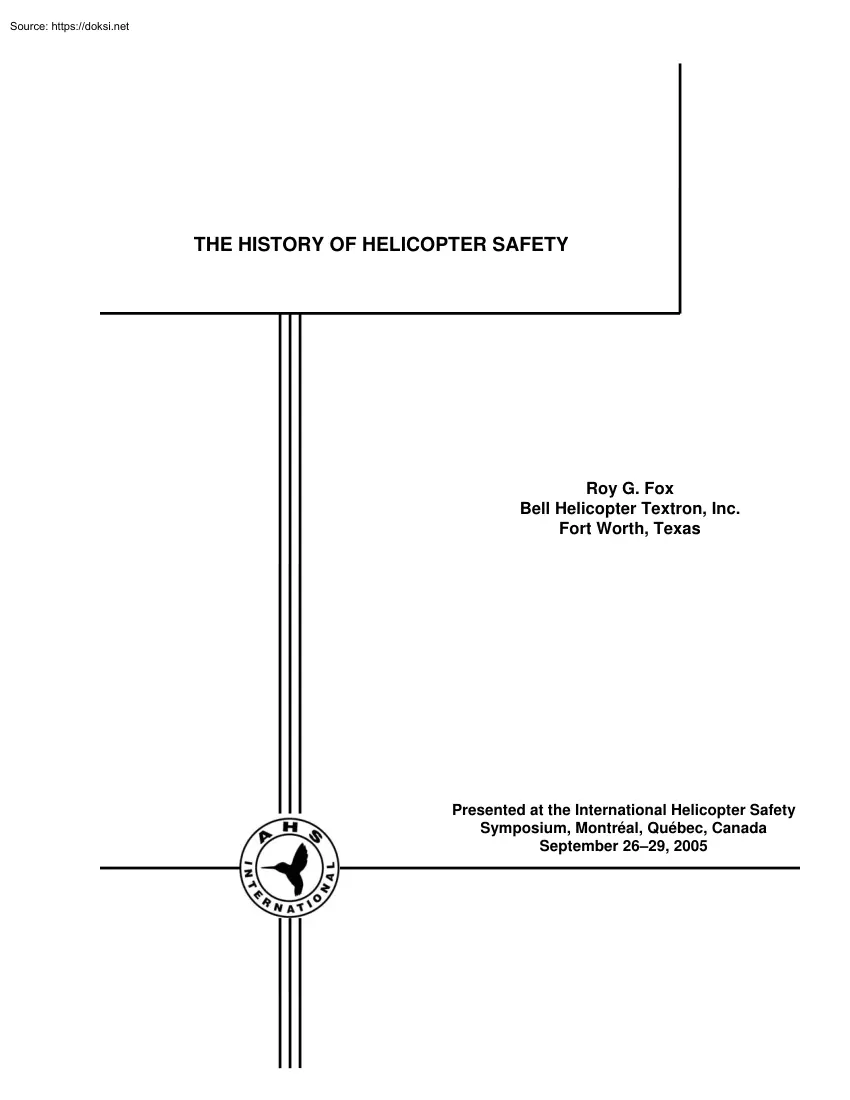 Roy G. Fox - The History of Helicopter Safety