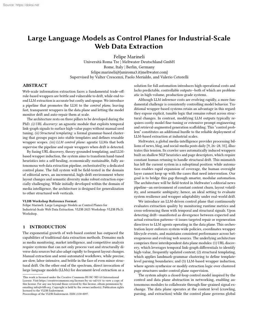 Felipe Marineli - Large Language Models as Control Planes for Industrial-Scale Web Data Extraction