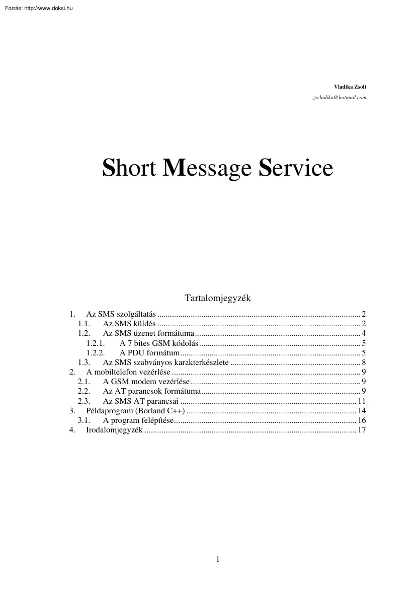 Vladika Zsolt - Short Message Service