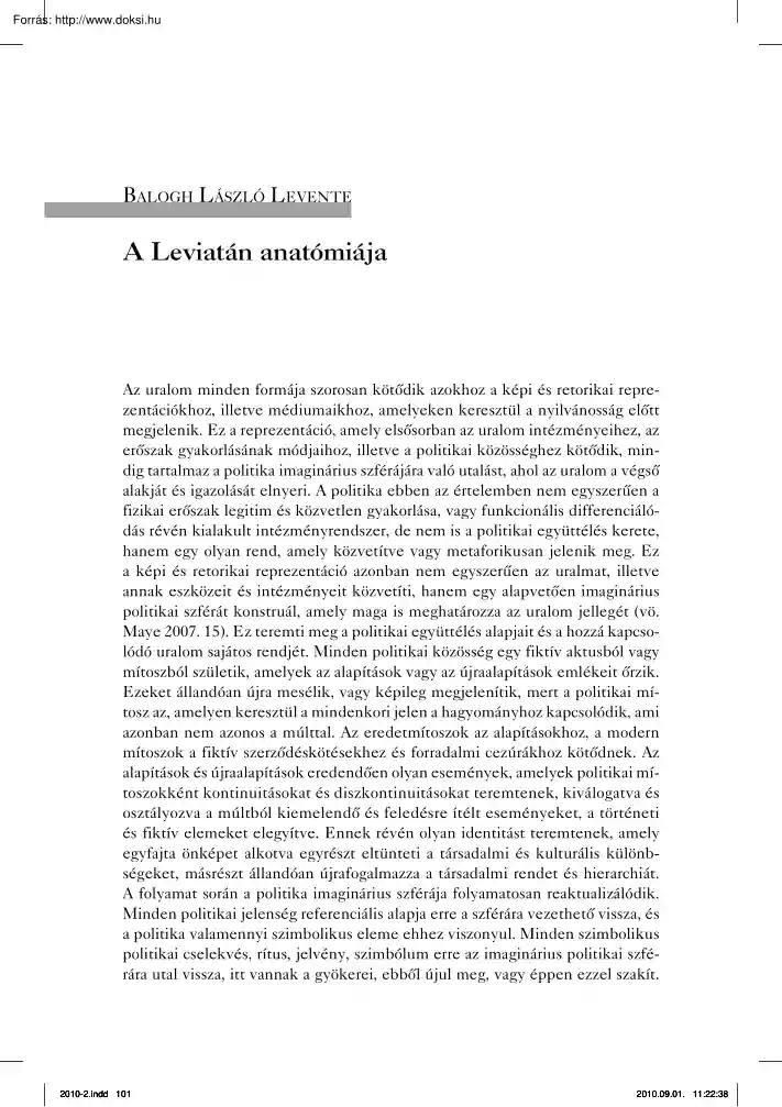 Balogh László Levente - A leviatán anatómiája