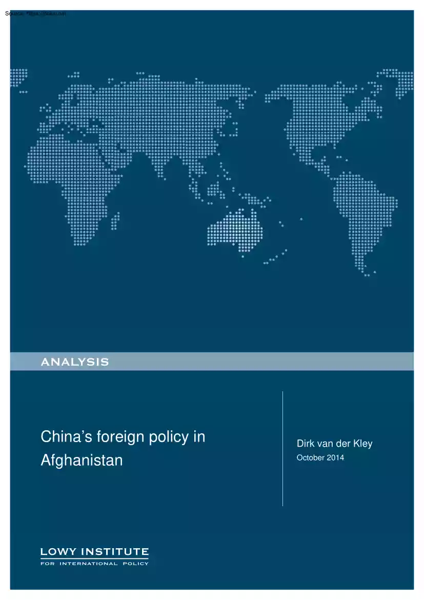 Dirk van der Kley - China Foreign Policy in Afghanistan