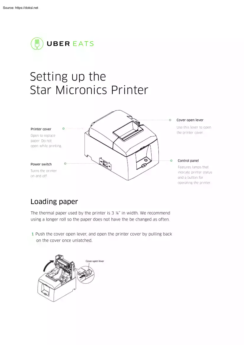 Setting up the Star Micronics Printer