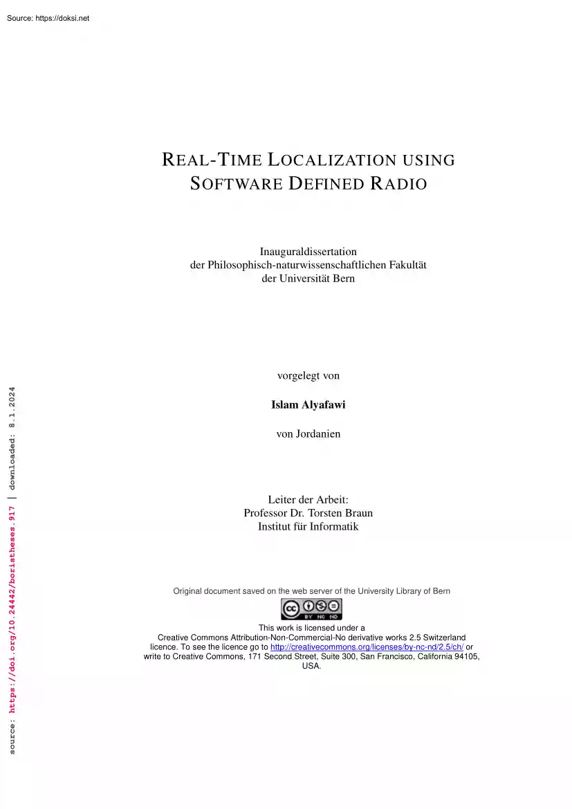 Islam Alyafawi - Real-time localization using software defined radio