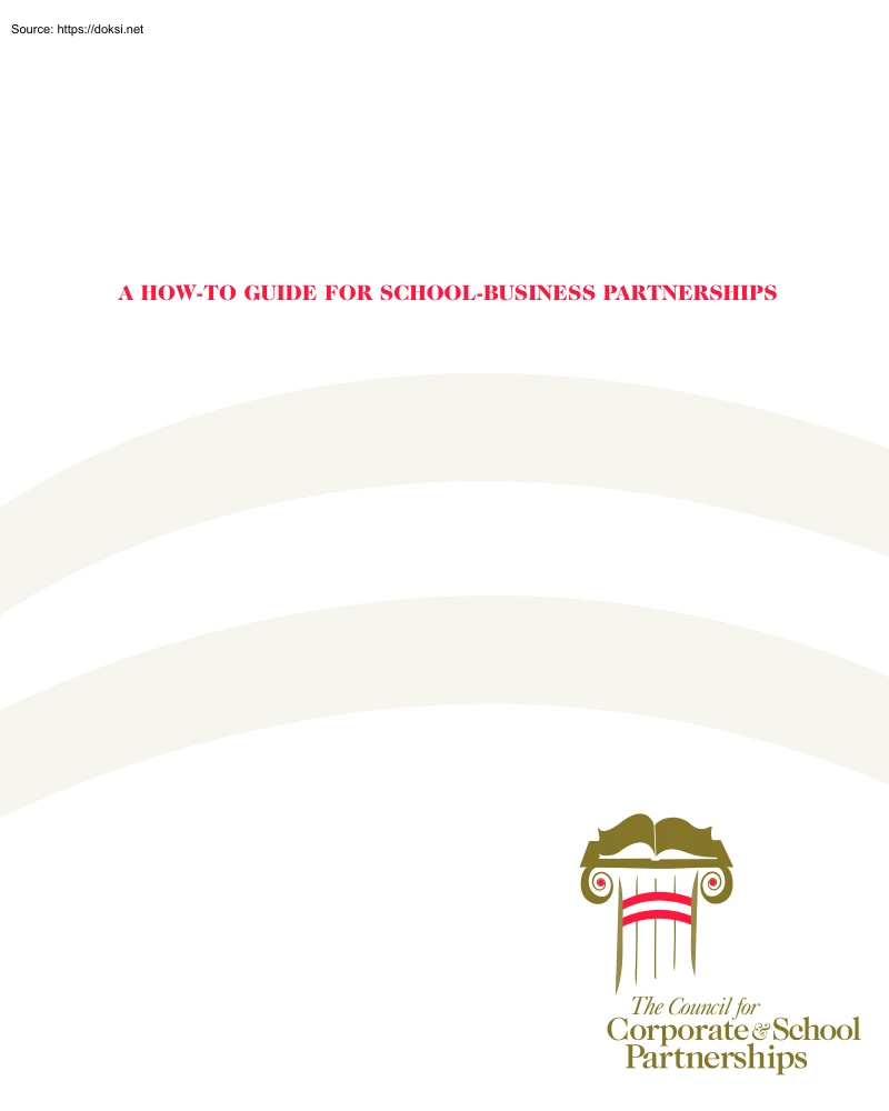 A How to Guide for School Business Partnership