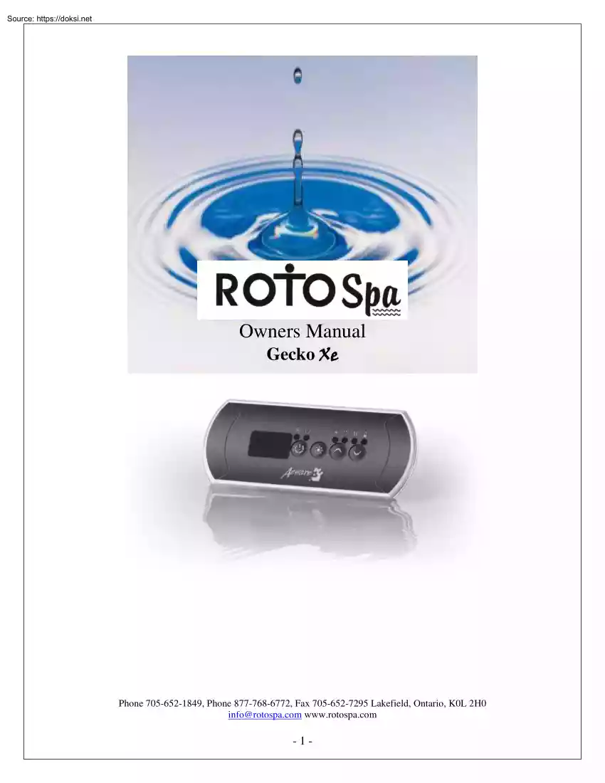 Roto Spa Owners Manual