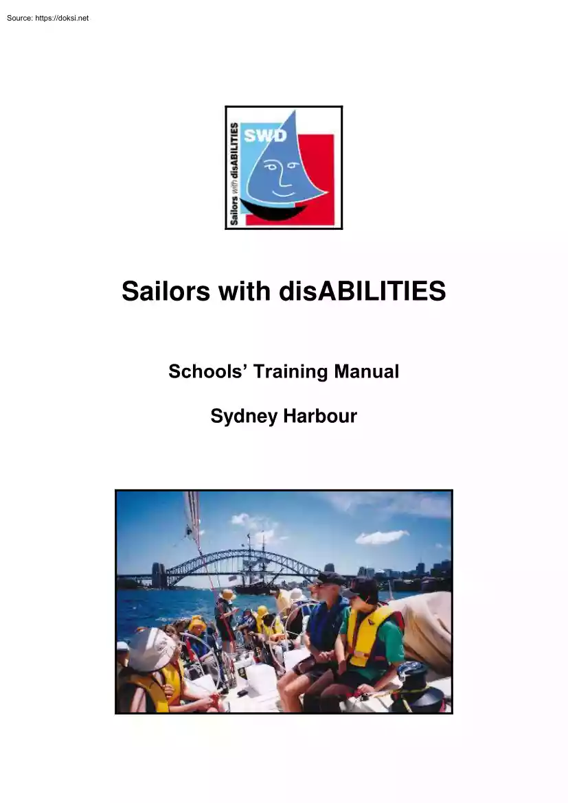 Sailors with Disabilities, Schools Training Manual, Sydney Harbour