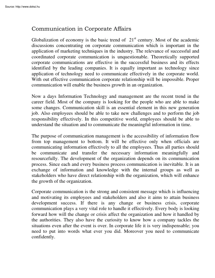 Margaret Francis - Communication in corporate affairs