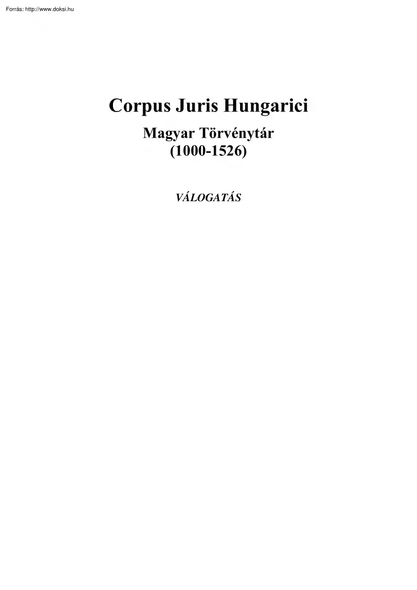 Corpus Juris Hungarici