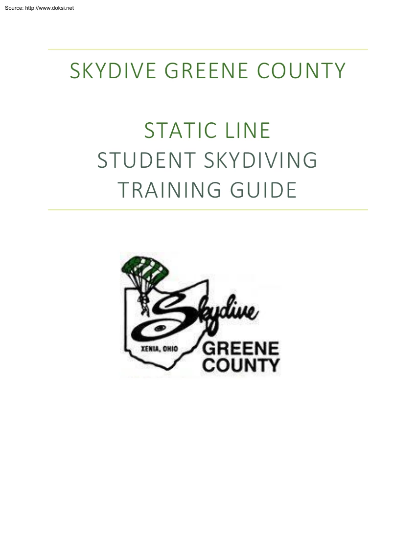 Static Line Student Skydiving Training Guide