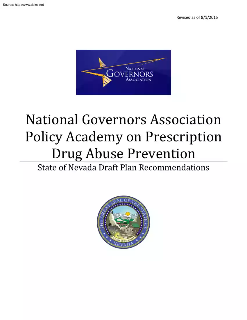 National Governors Association Policy Academy on Prescription Drug Abuse Prevention