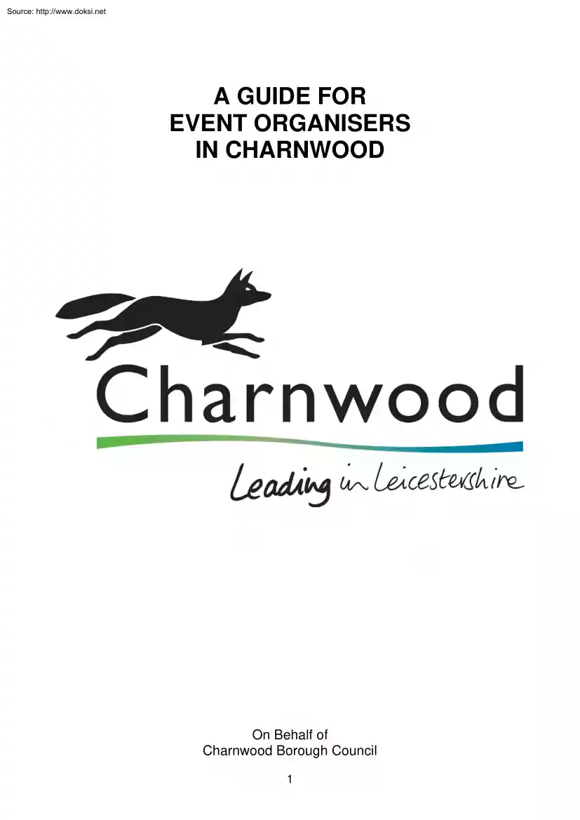A Guide for Event Organisers in Charnwood