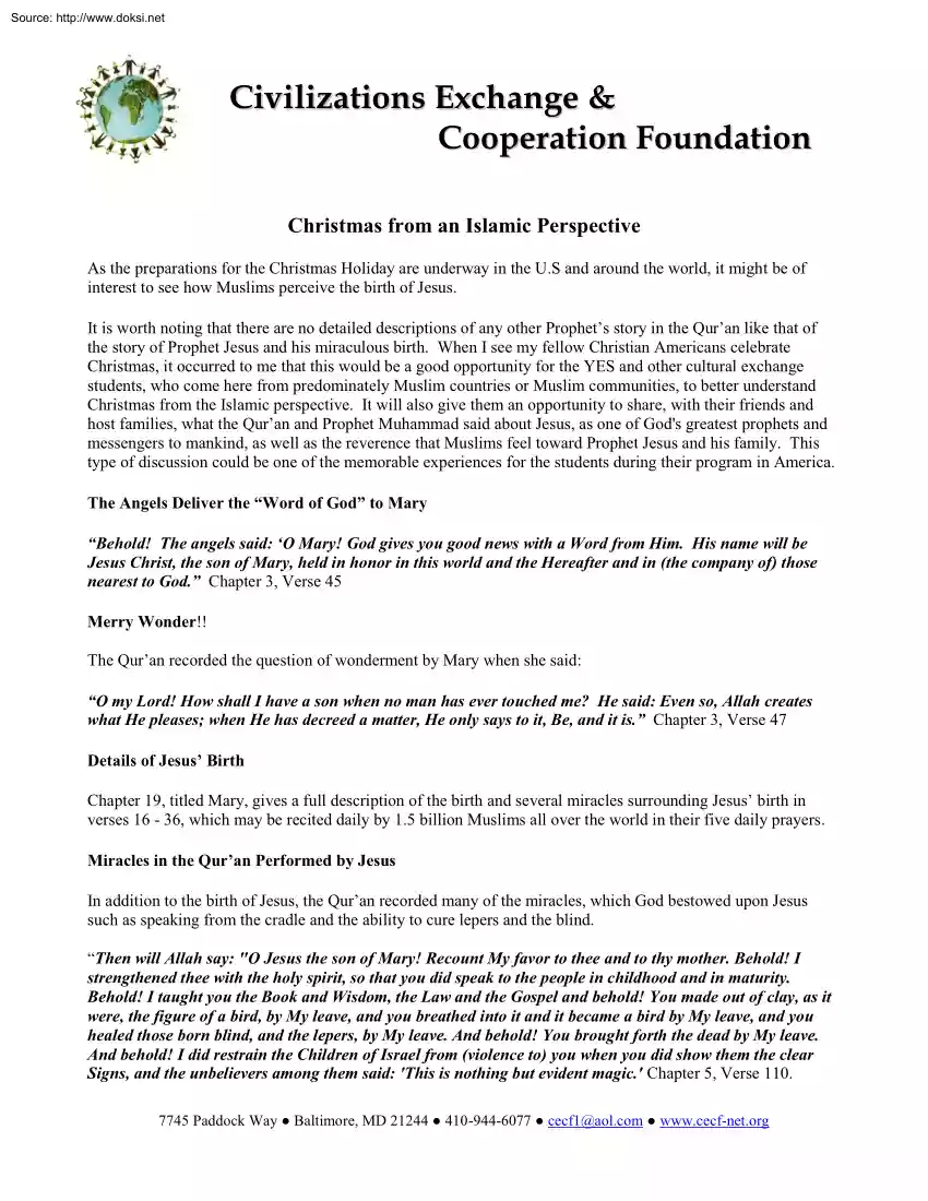 Christmas from an Islamic Perspective