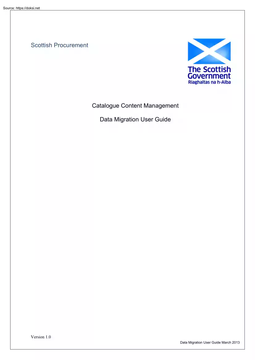 Catalogue Content Management, Data Migration User Guide