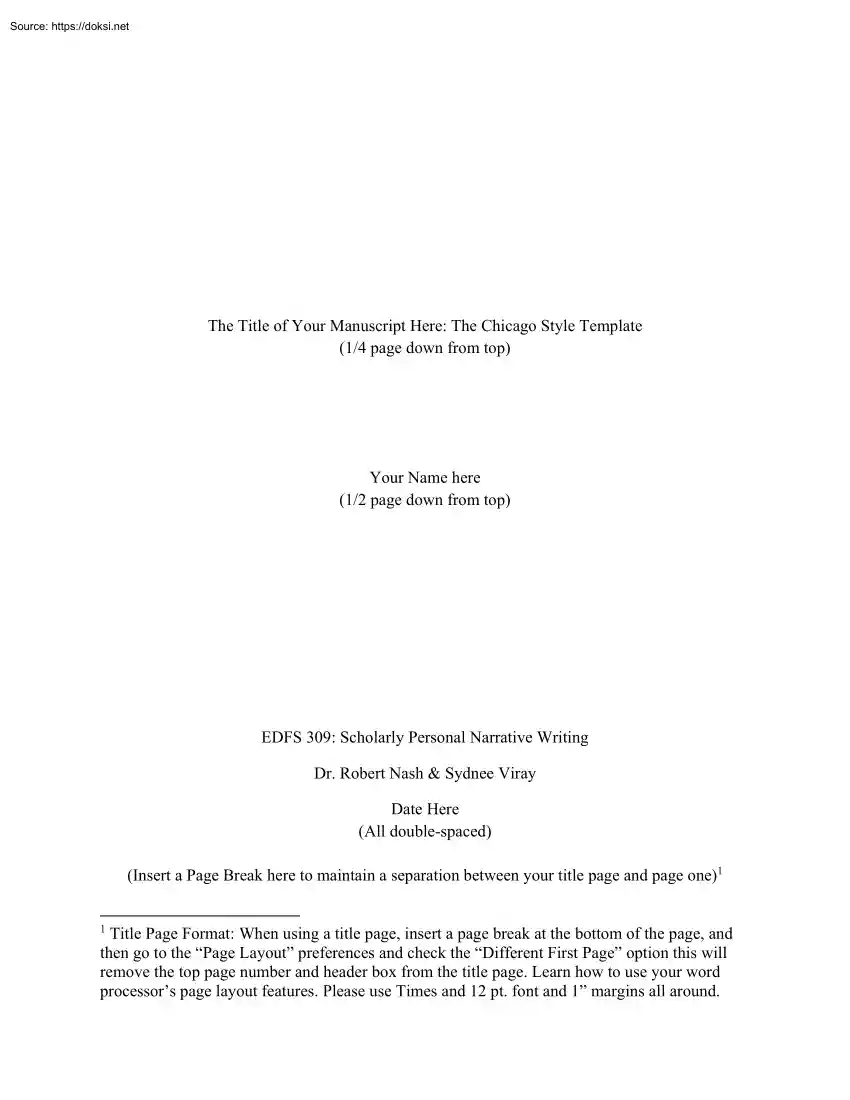 Nash-Viray - The Title of Your Manuscript Here, The Chicago Style Template