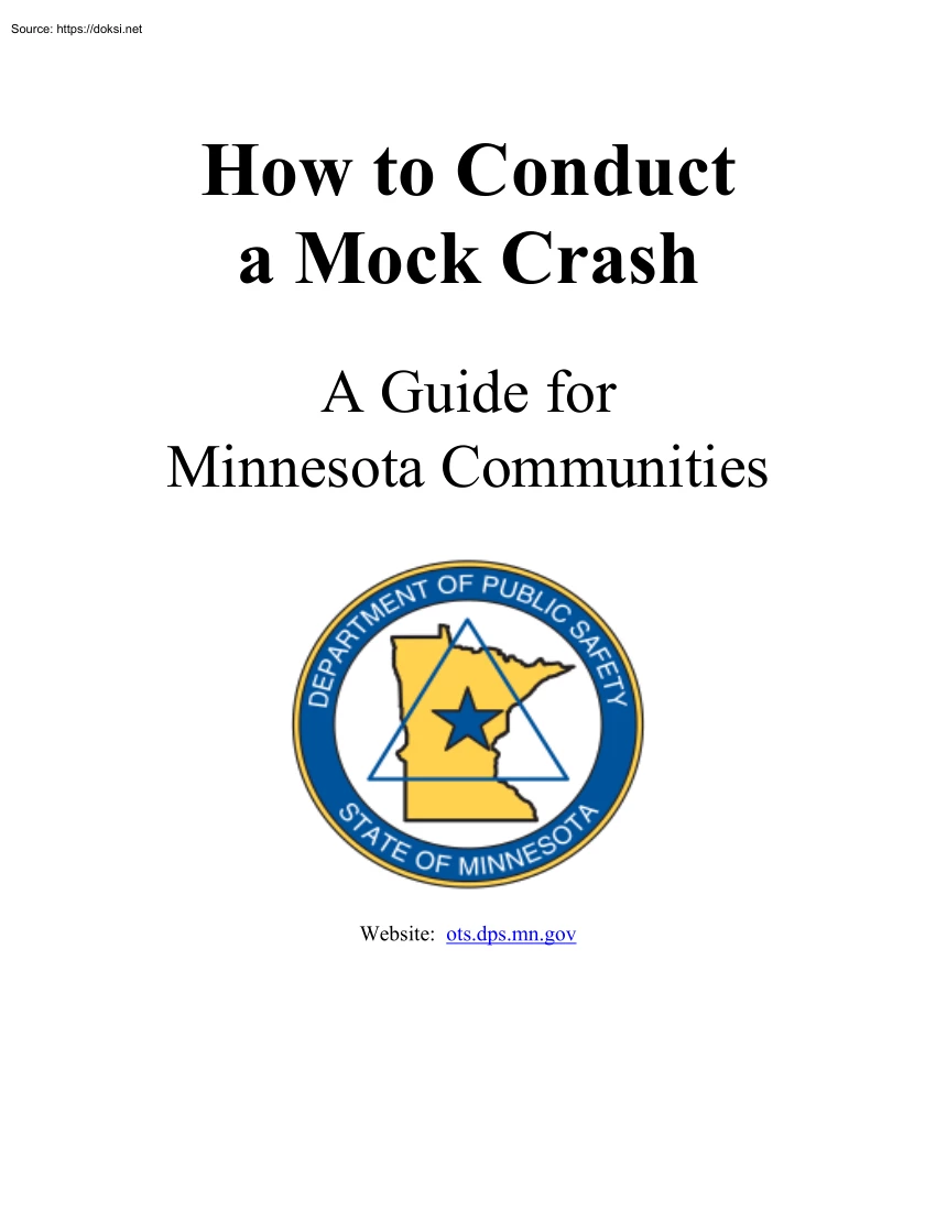 How to Conduct a Mock Crash, A Guide for Minnesota Communities