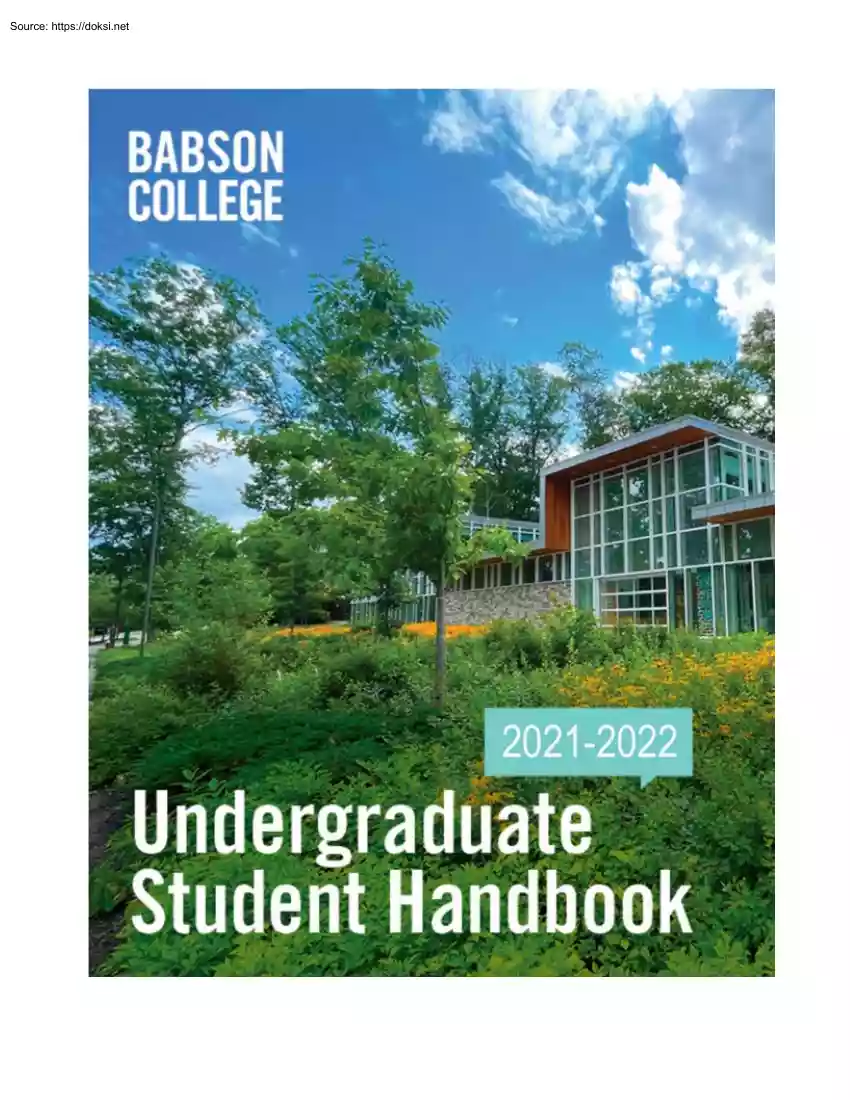Babson College, Undergraduate Student Handbook