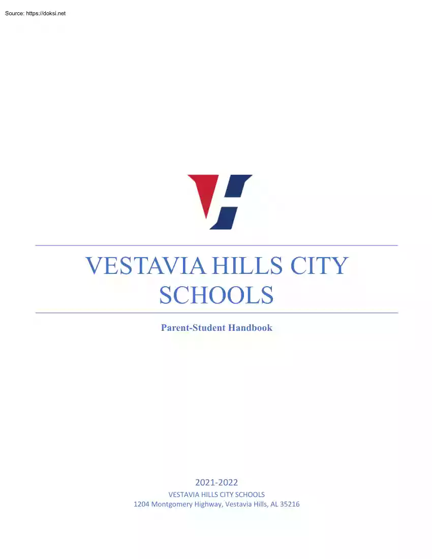 Vestavia Hills City Schools, Parent Student Handbook