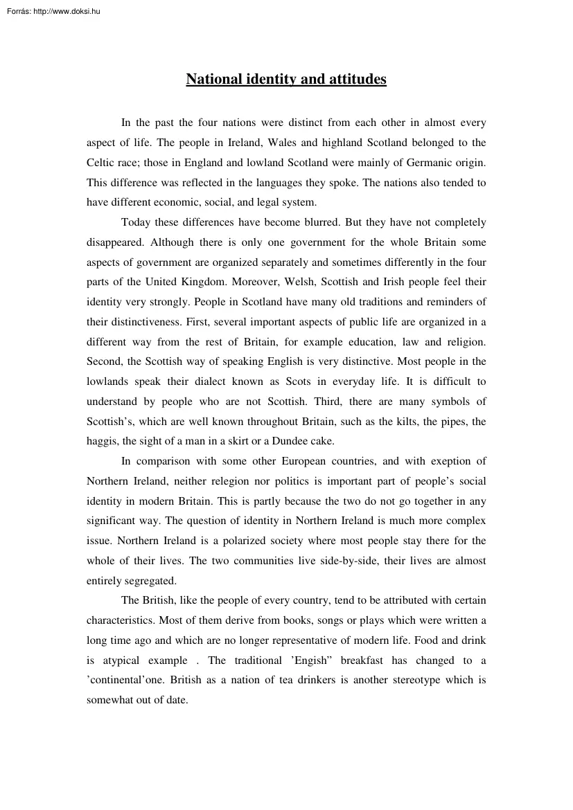 National identity and attitudes