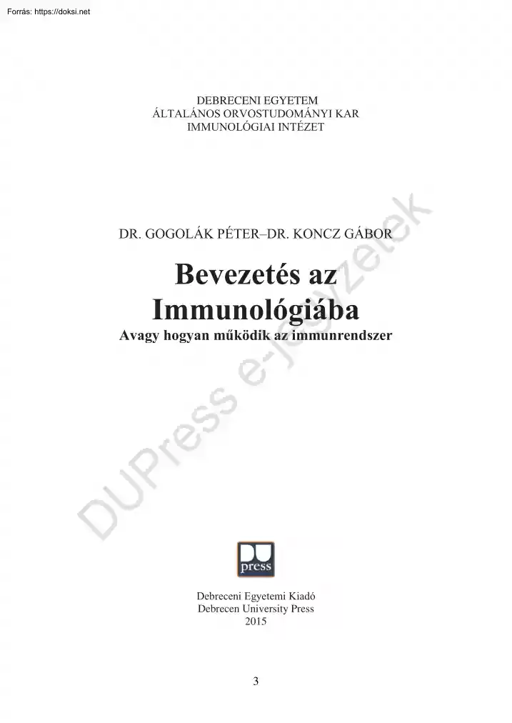 Dr. Gogolák-Dr. Koncz - Bevezetés az Immunológiába
