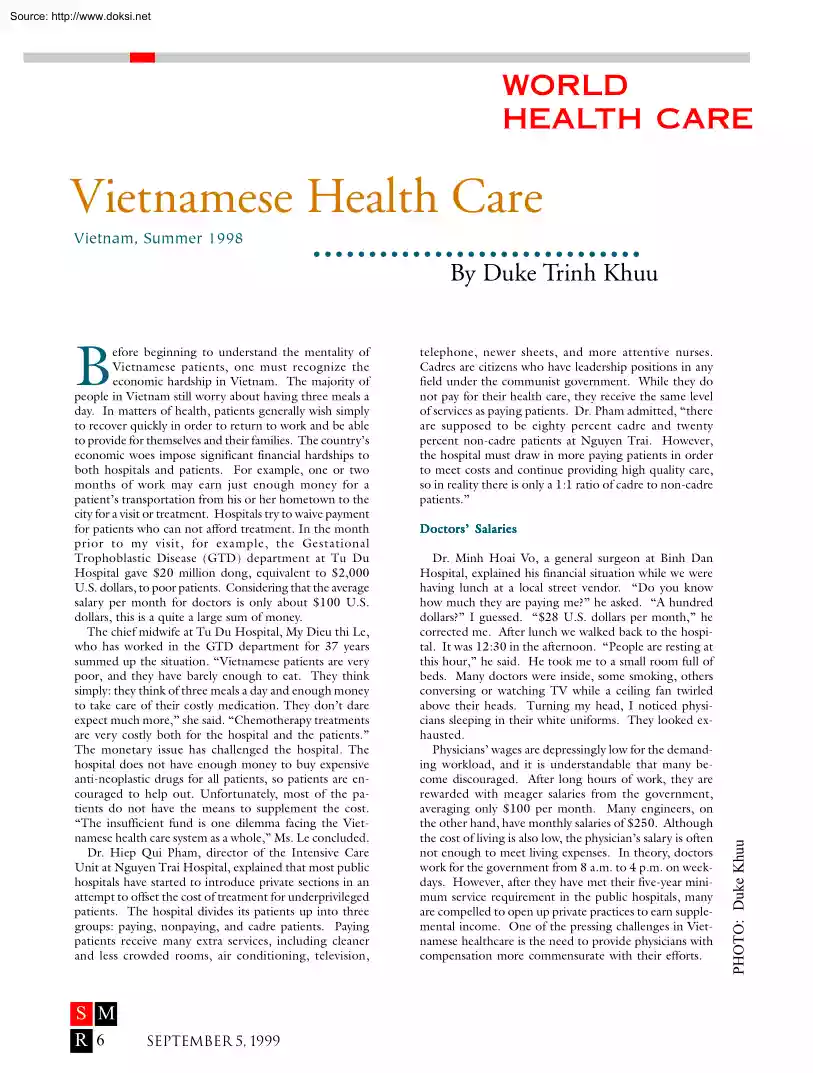Duke Trinh Khuu - Vietnamese Health Care
