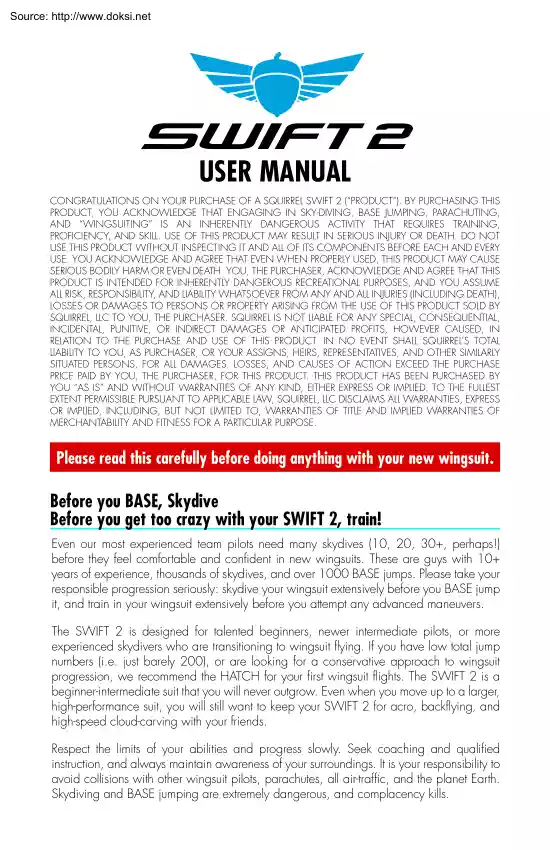Swift 2, User Manual