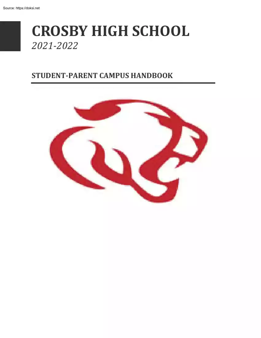 Crosby High School, Student Parent Campus Handbook
