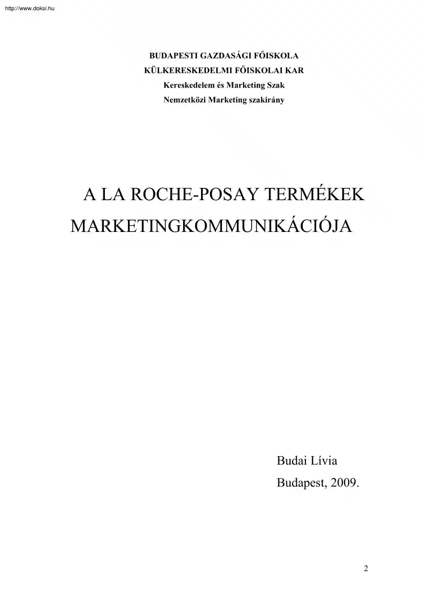 Budai Lívia - A La Poche-Posay termékek marketingkommunikációja