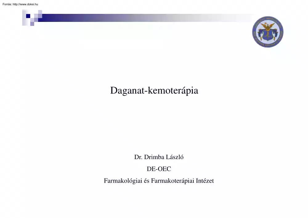 Dr. Drimba László - Daganat-kemoterápia