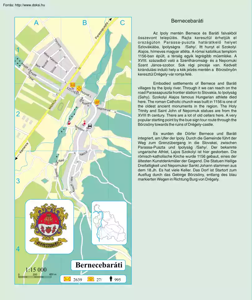 Bernecebaráti térképe és rövid története