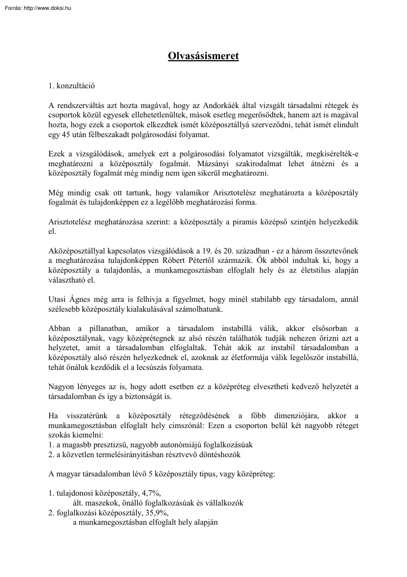 Olvasásismeret